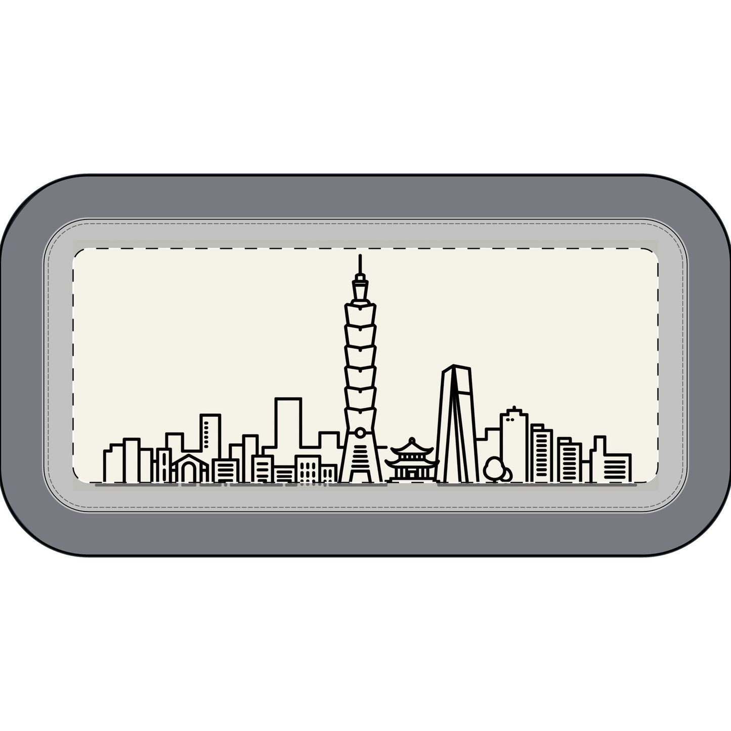 Taipei Skyline Polyester Pencil Case — Cityscape School Supplies