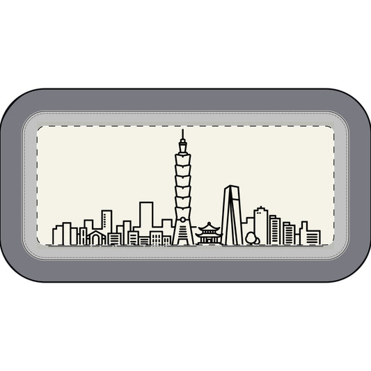 Taipei Skyline Polyester Pencil Case — Cityscape School Supplies