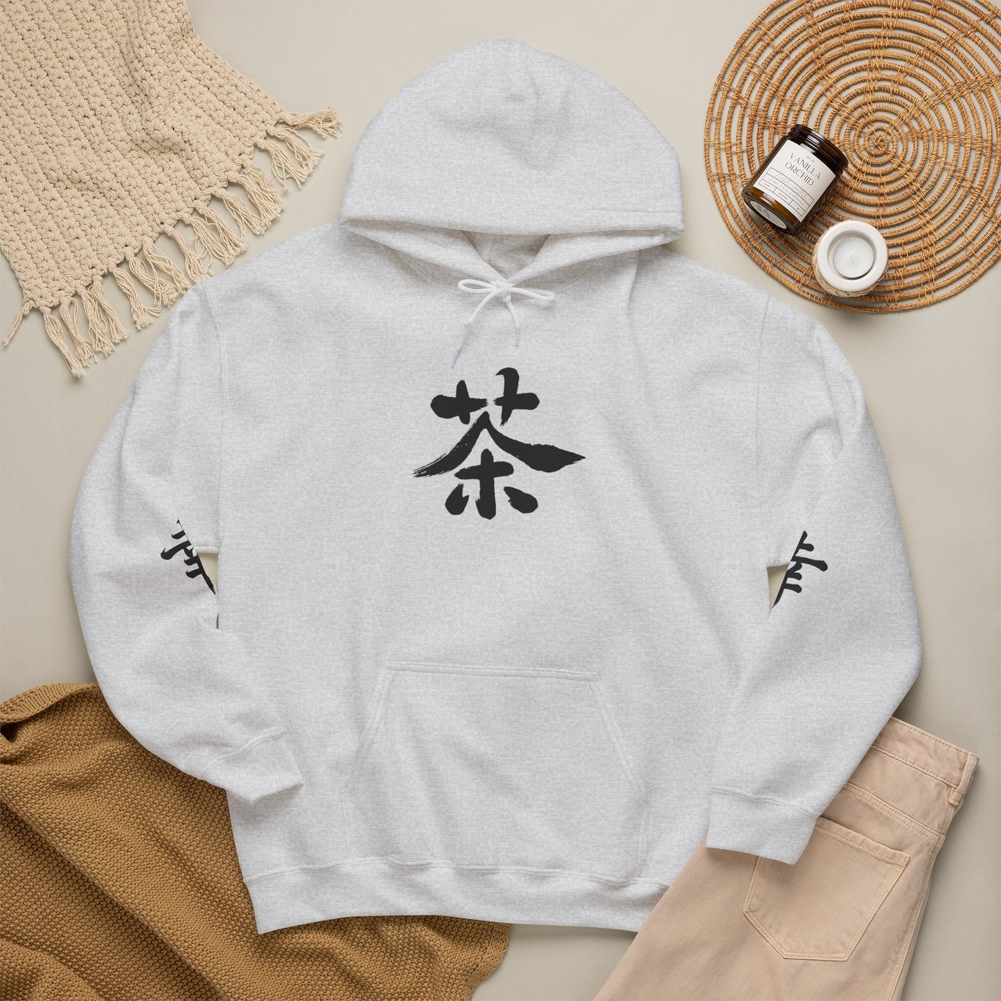 Hoodie — Calligraphie 茶 (Thé)