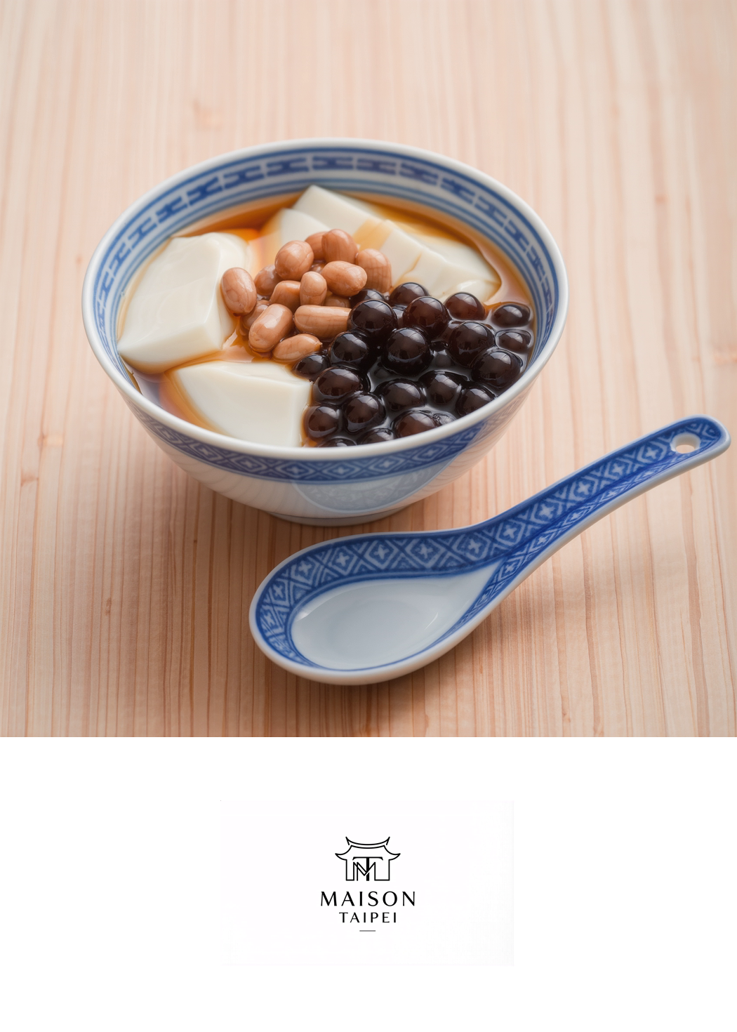 Carte gourmande illustrant le douhua taiwanais
