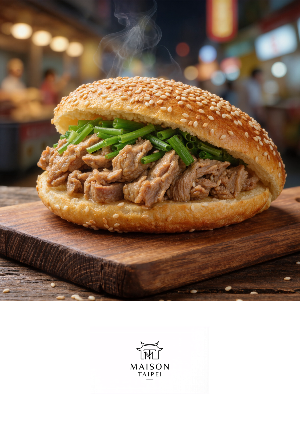 Carte gourmande illustrant le gua bao taiwanais