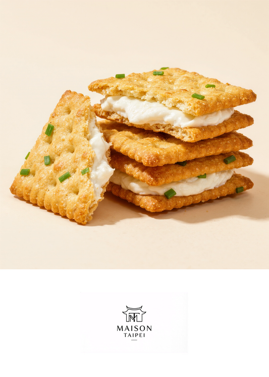 Carte gourmande illustrant le craquelin fourré au nougat taiwanais