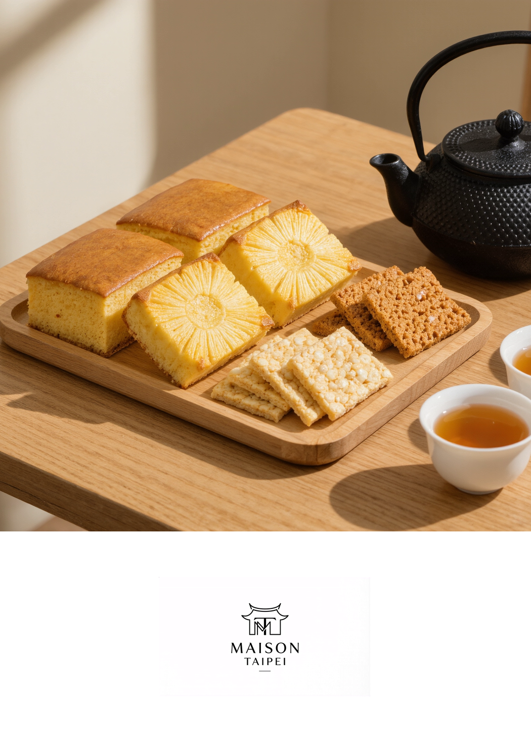 Carte gourmande illustrant le gateau a l'ananas taiwanais