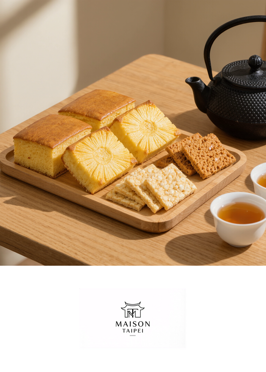 Carte gourmande illustrant le gateau a l'ananas taiwanais